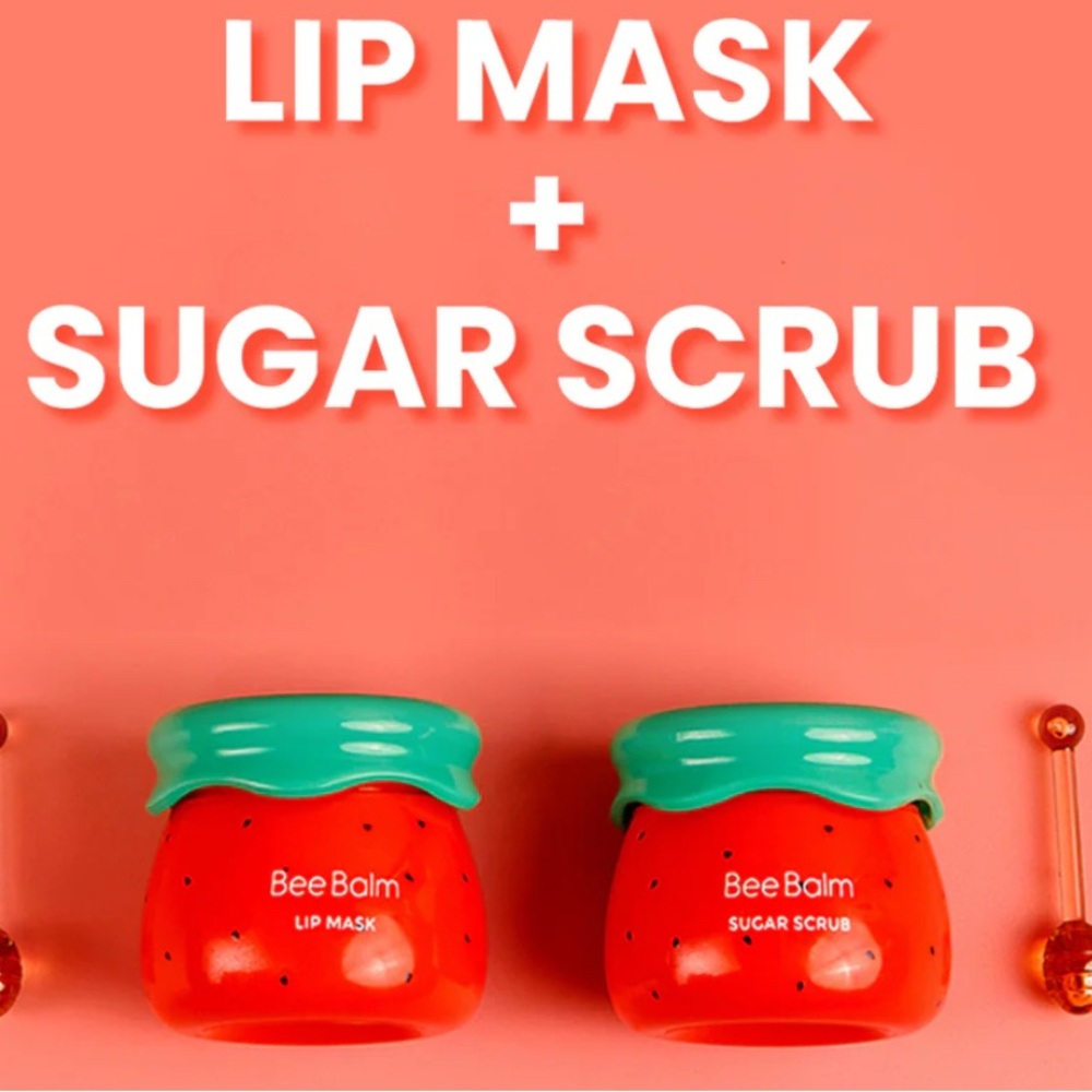 Set of 2 BEE BALM Watermelon flavored lip mask & scrub!